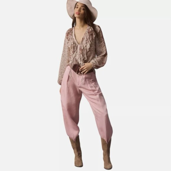 Brand New By Anthropologie Long-Sleeve Ruffled Blouse - Picture 7 of 15